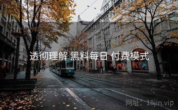 透彻理解 黑料每日 付费模式