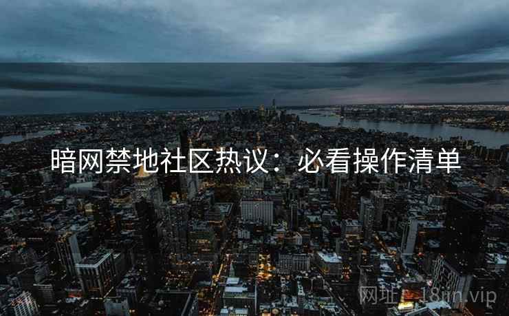 暗网禁地社区热议：必看操作清单