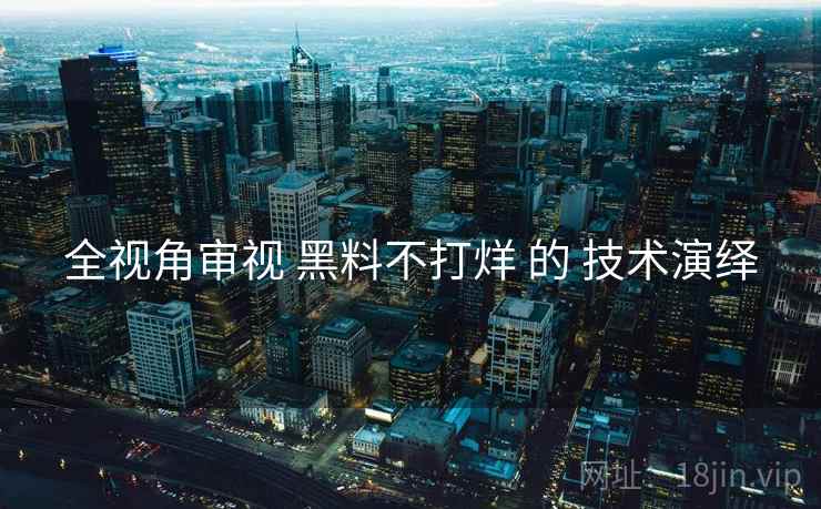 全视角审视 黑料不打烊 的 技术演绎