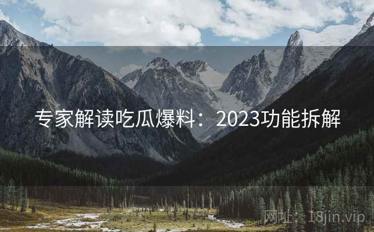 专家解读吃瓜爆料：2023功能拆解